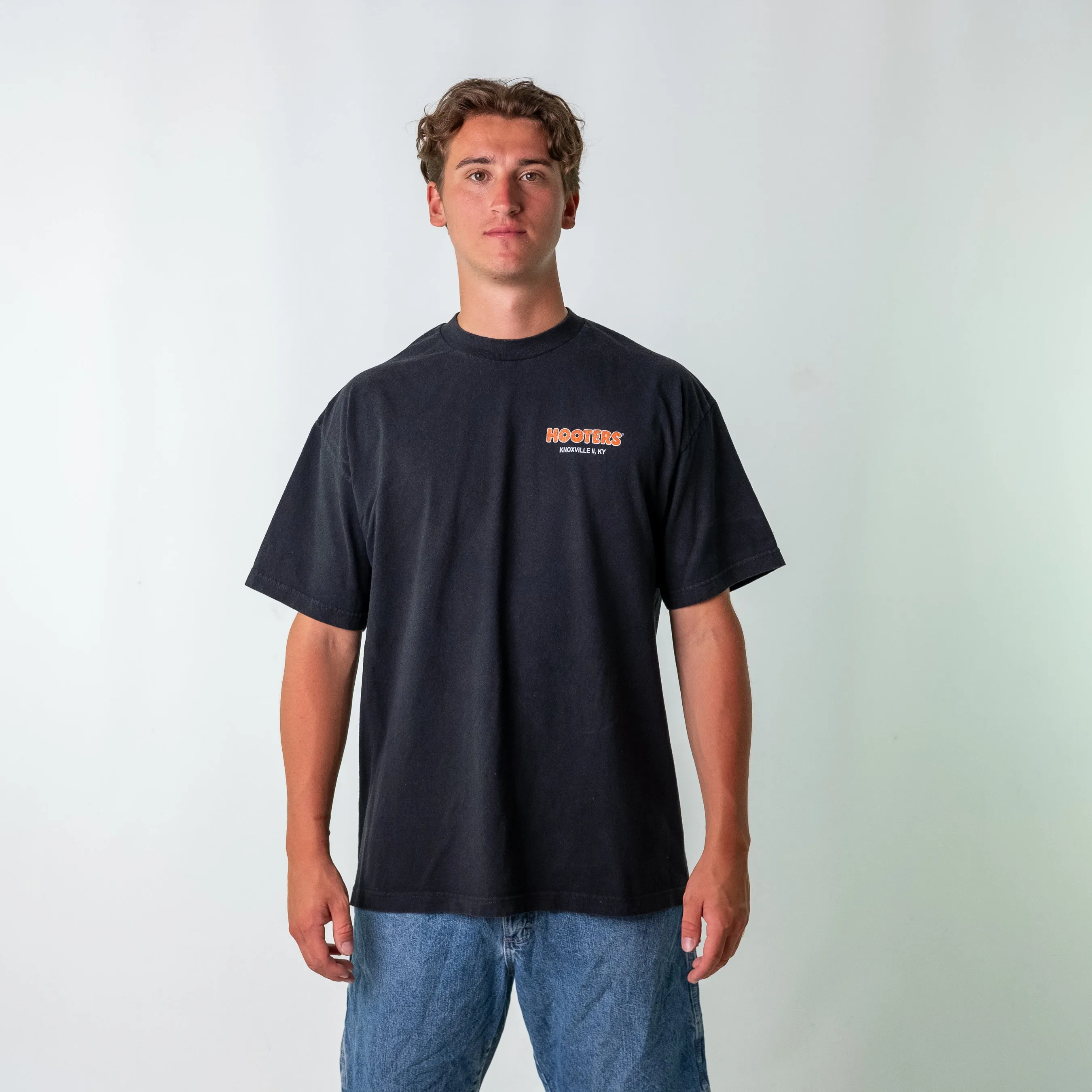 Black 90s Unbranded Hooters Oversized T-Shirt (XL)
