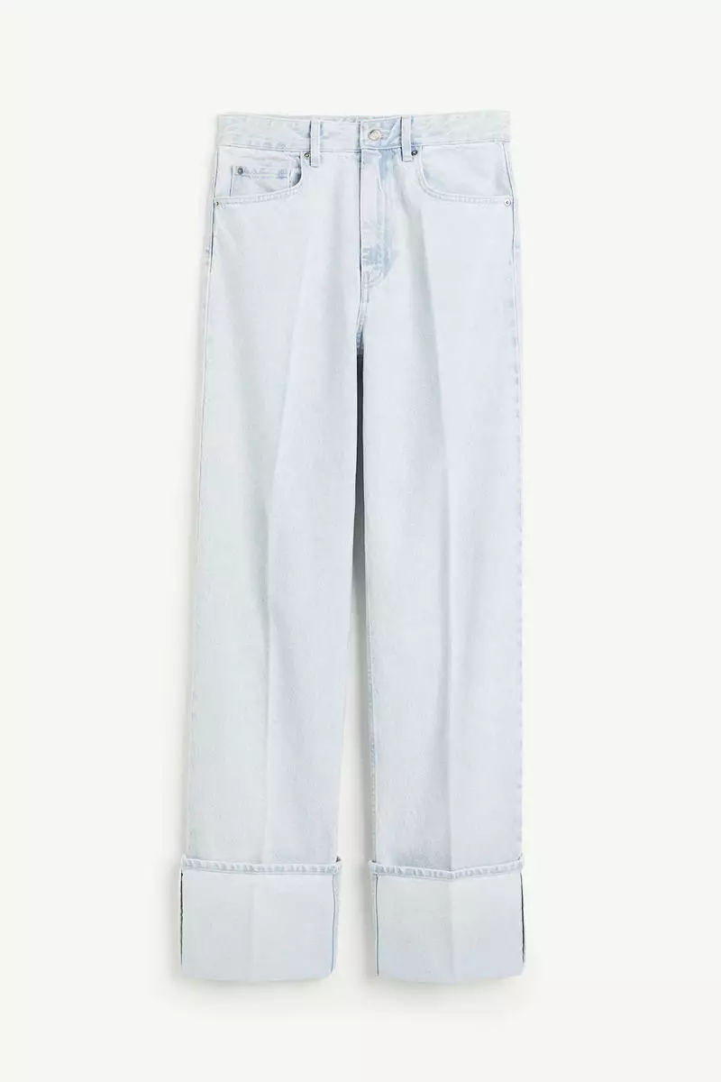 H&M Straight High Fold-up Jeans