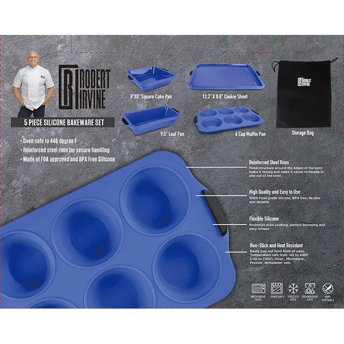 Robert Irvine 5-Piece Silicone Bakeware Set