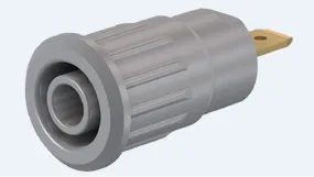 Staubli Grey Female Banana Socket, 4 mm Connector, Press Fit Termination, 24A, 1000V, Gold Plating