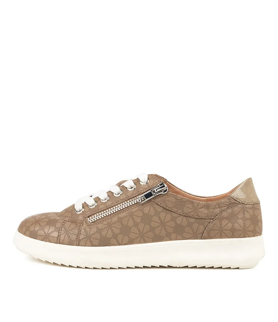 SUPERSOFT Zooesy Taupe Leather Sneakers Ws