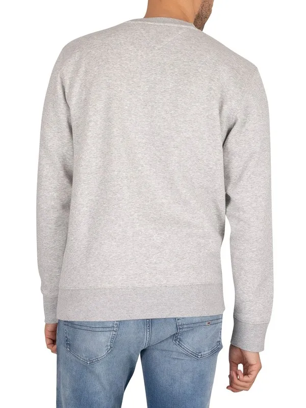 Tommy Jeans Regular Fleece Sweatshirt - Light Grey Heather
