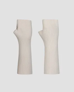 Women's white cashmere gloves Kujten Knokke AK2708-755